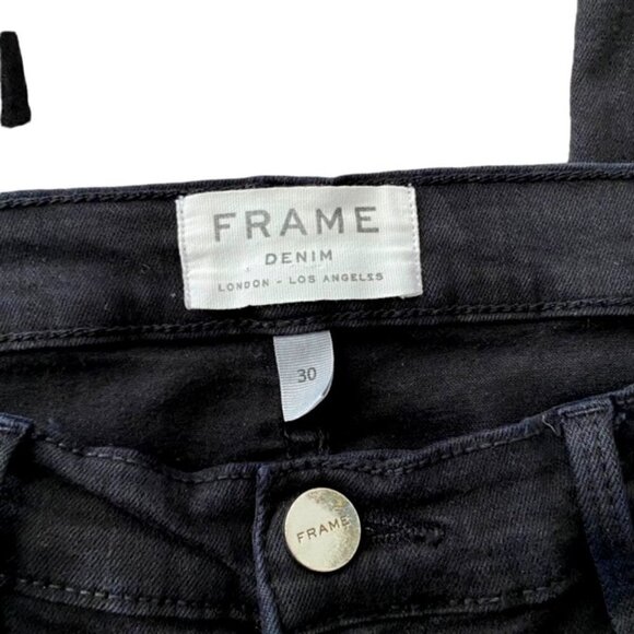 Frame Le Skinny De Jeanne Black Jeans 30 - Picture 2 of 6